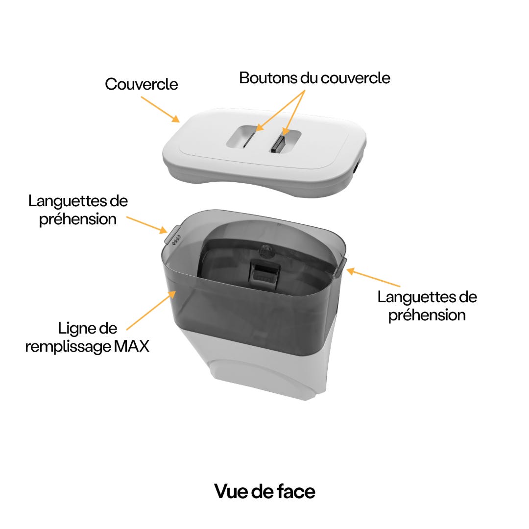 Schéma avant du robot à litière Litter-Robot 5 LitterHopper en francais