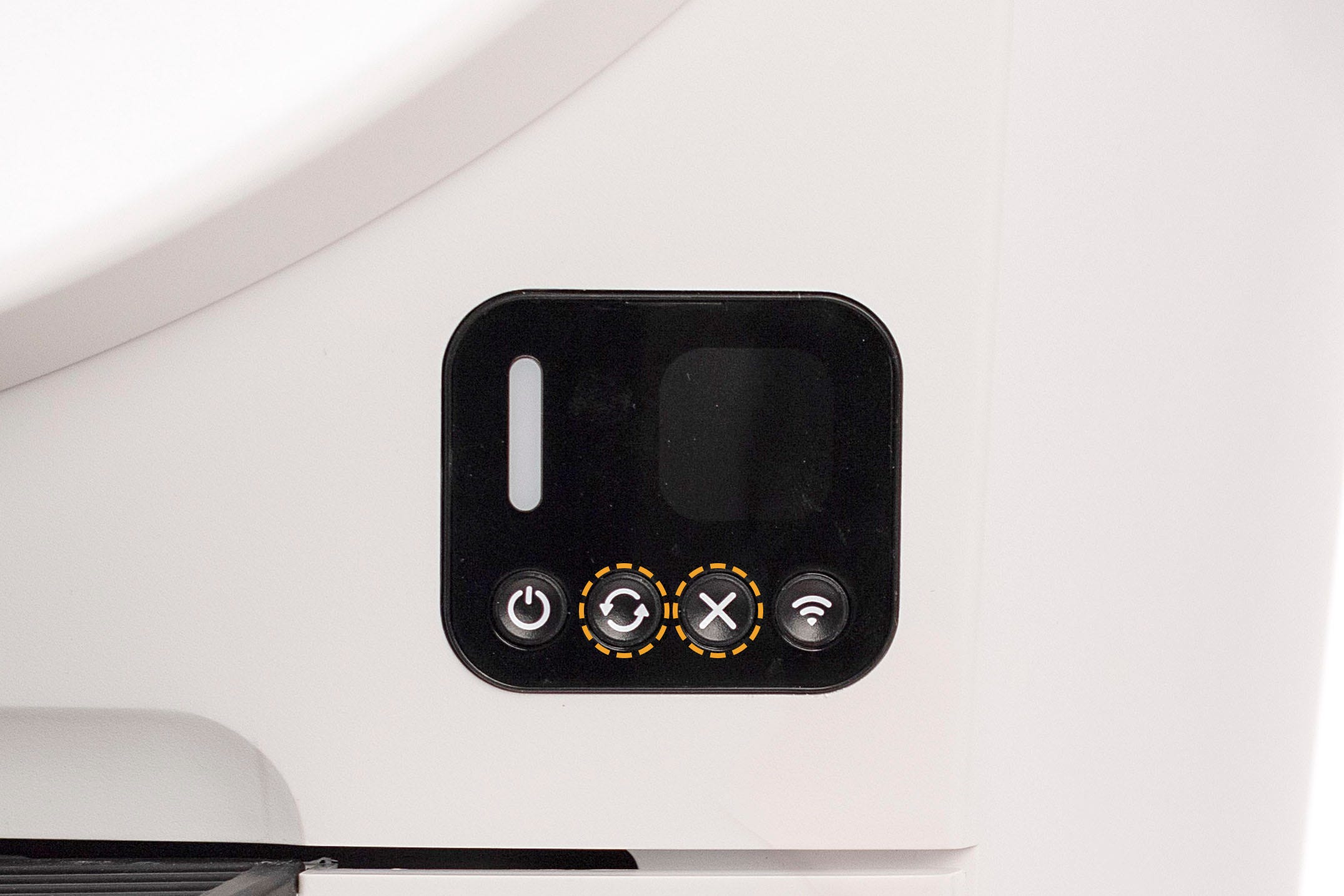 Boutons Cycle et Annuler sur le panneau de commande