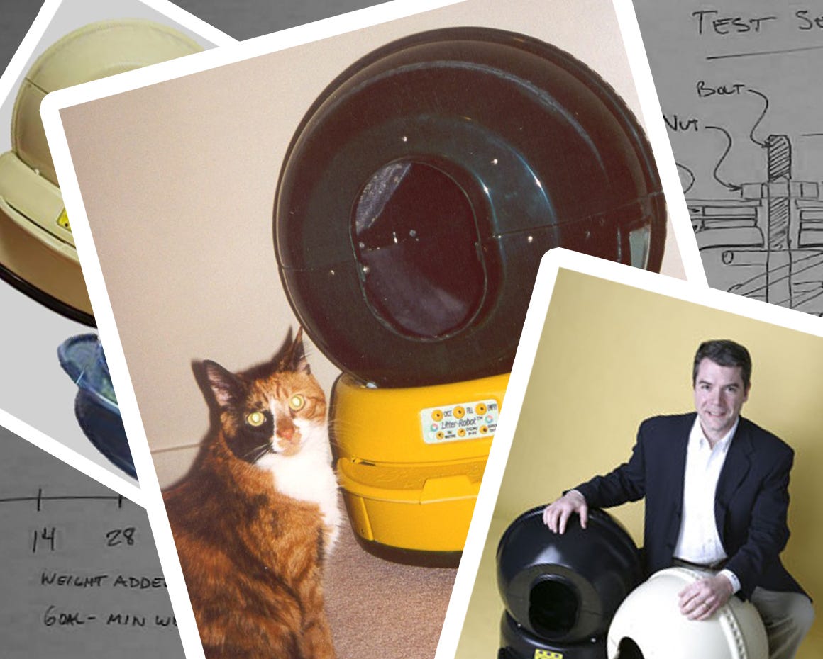 Photo collage of Brad Baxter and Litter-Robots
