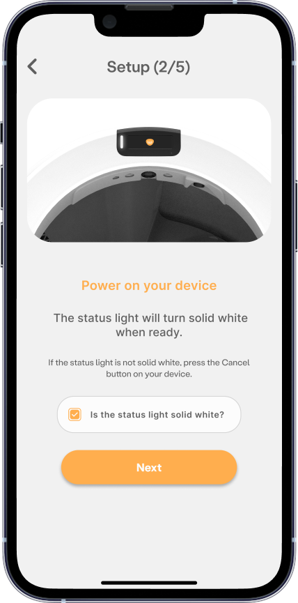 Power on the device.