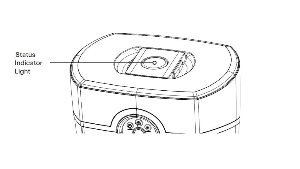 Status indicator light on top of Feeder-Robot