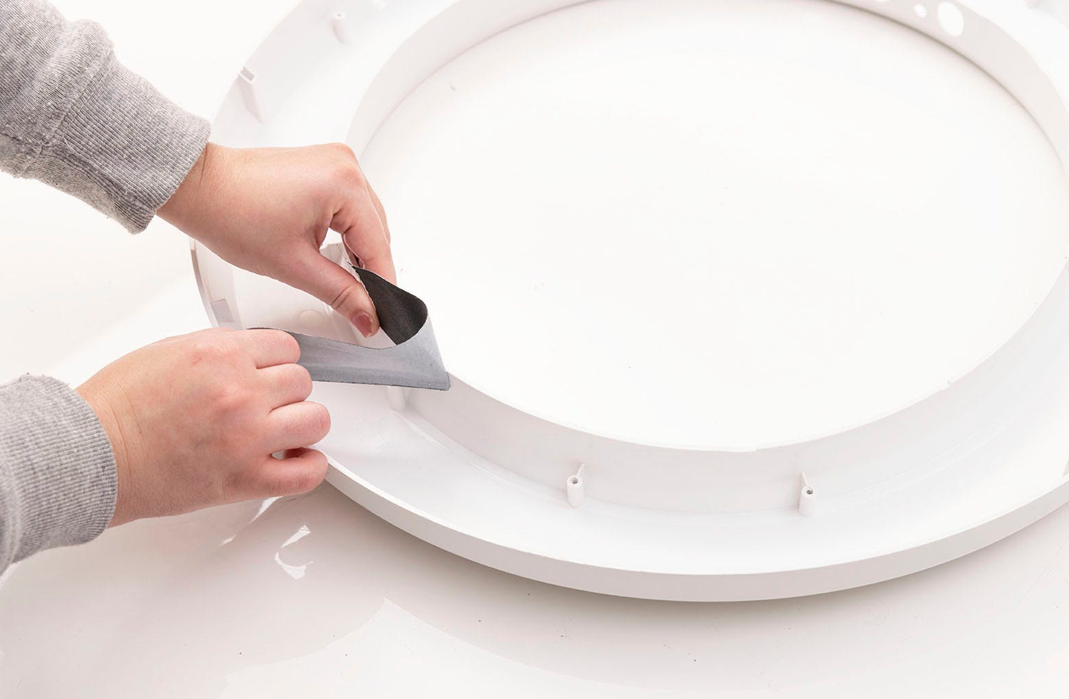 Using tape to remove residue