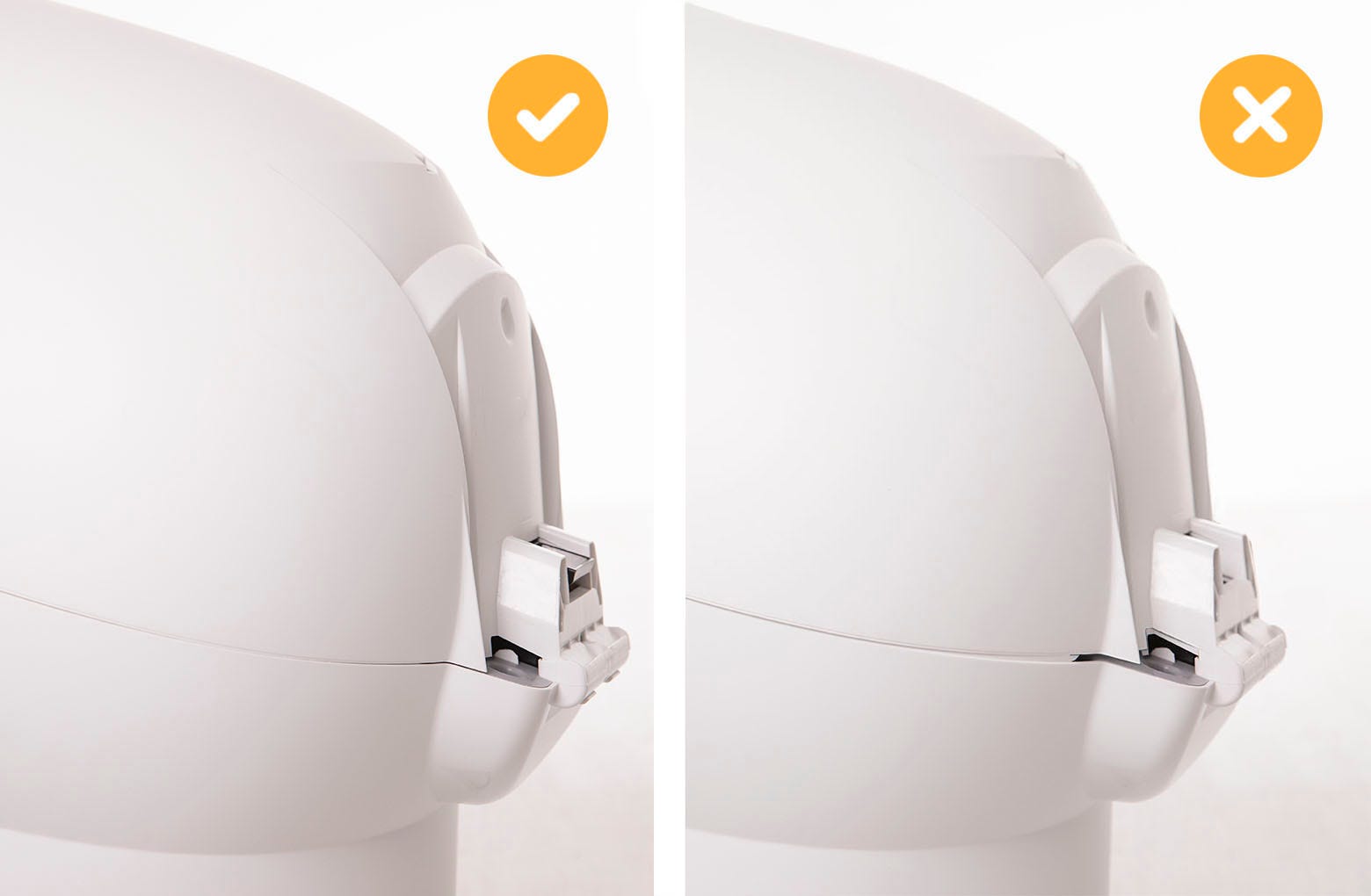 Abbildung zeigt die korrekte Verriegelung der Motorhaube