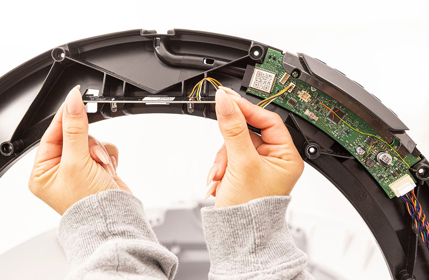 Installing and routing wires for the new laser board