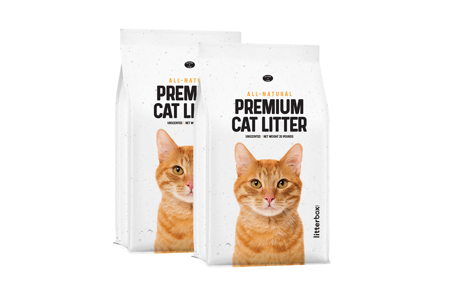 Two 20 pound bags of premium cat litter