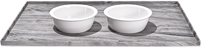 Pet Food Mat Light Grey w/ bowls