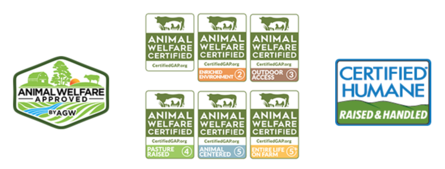 Animal welfare-certified pet food labels