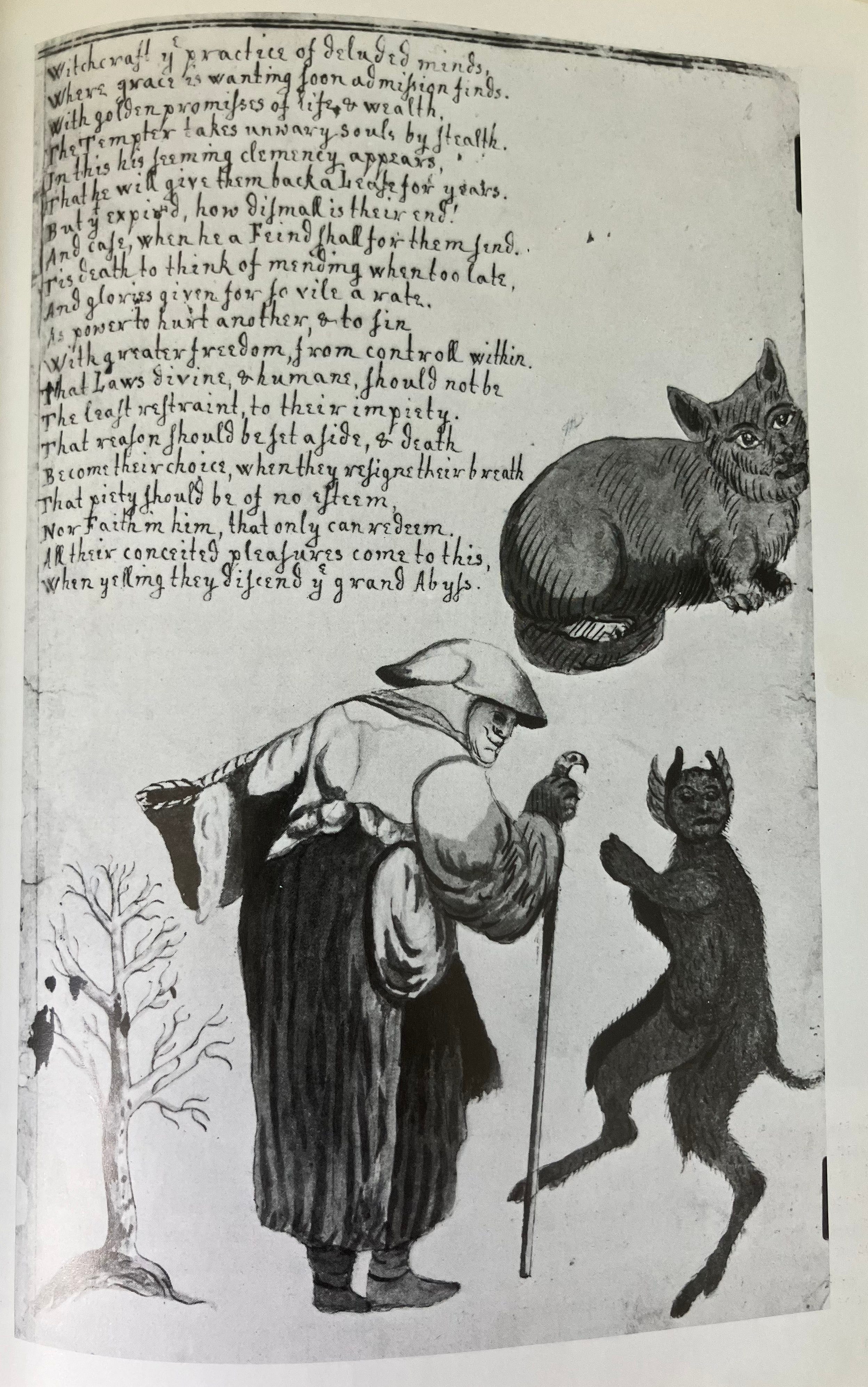 A witch and her familiars. From A Discourse of Witchcraft, 1621. Add MS 32496, f. 2. British Library, London.