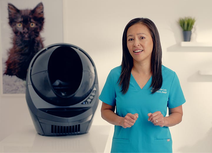 Dr. Justine Lee with Litter-Robot