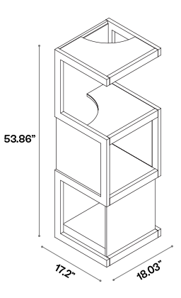 Technical specification drawing of the cat tower