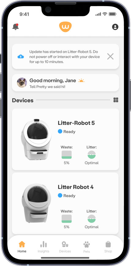 Firmware updating banner on Home screen