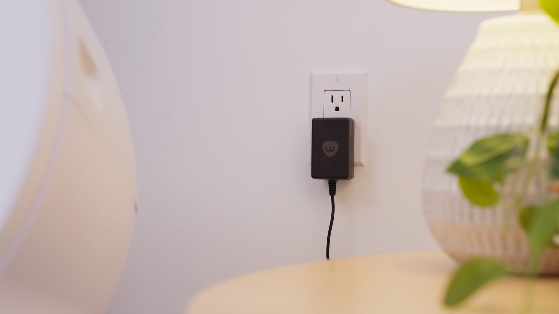 Power supply plugged into wall