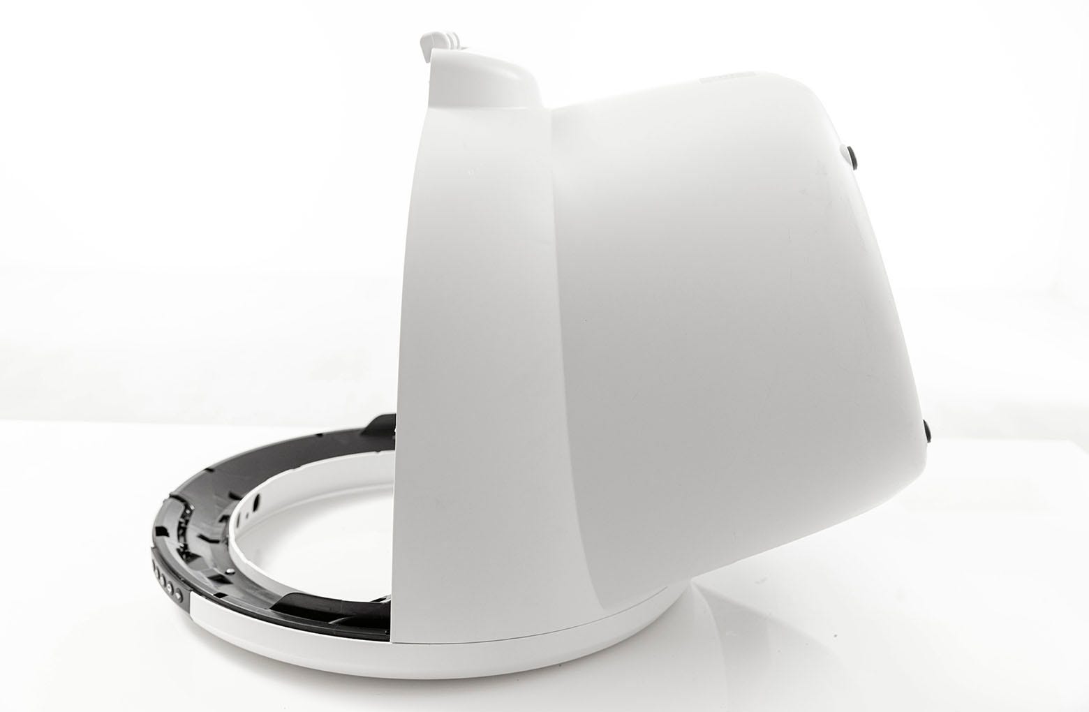 Unit facedown with the bezel touching the table