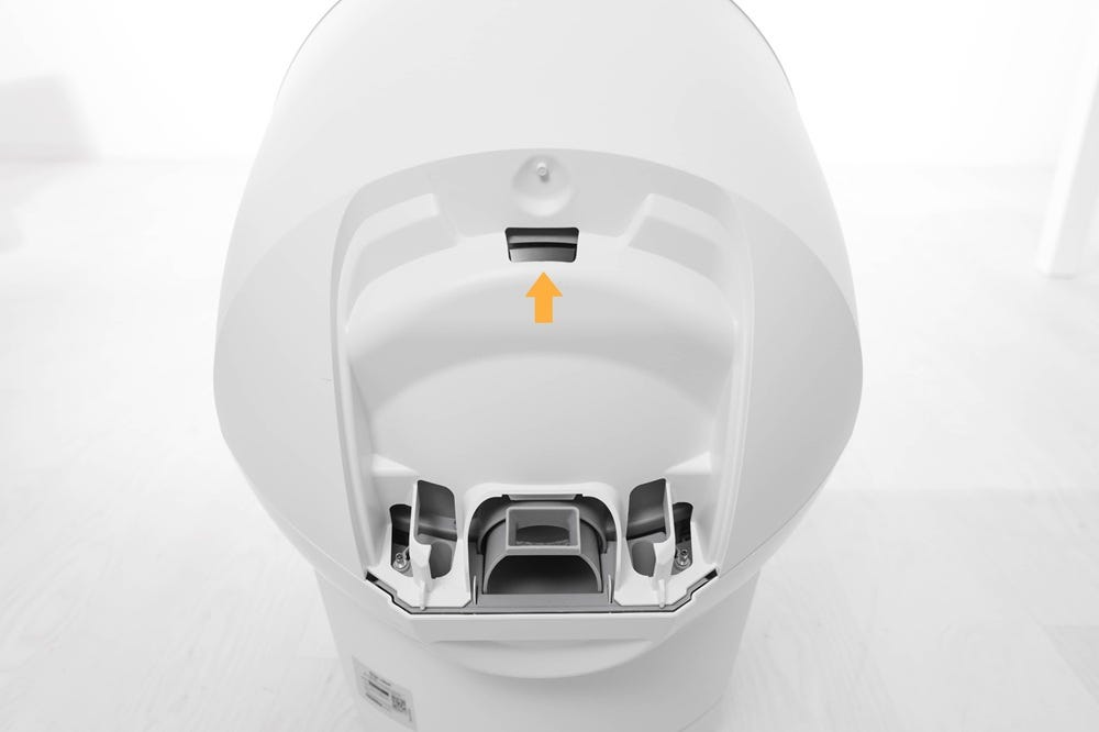 Back of Litter-Robot unit with plate attachment removed