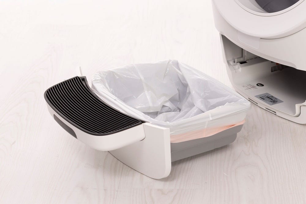Waste drawer removed from unit