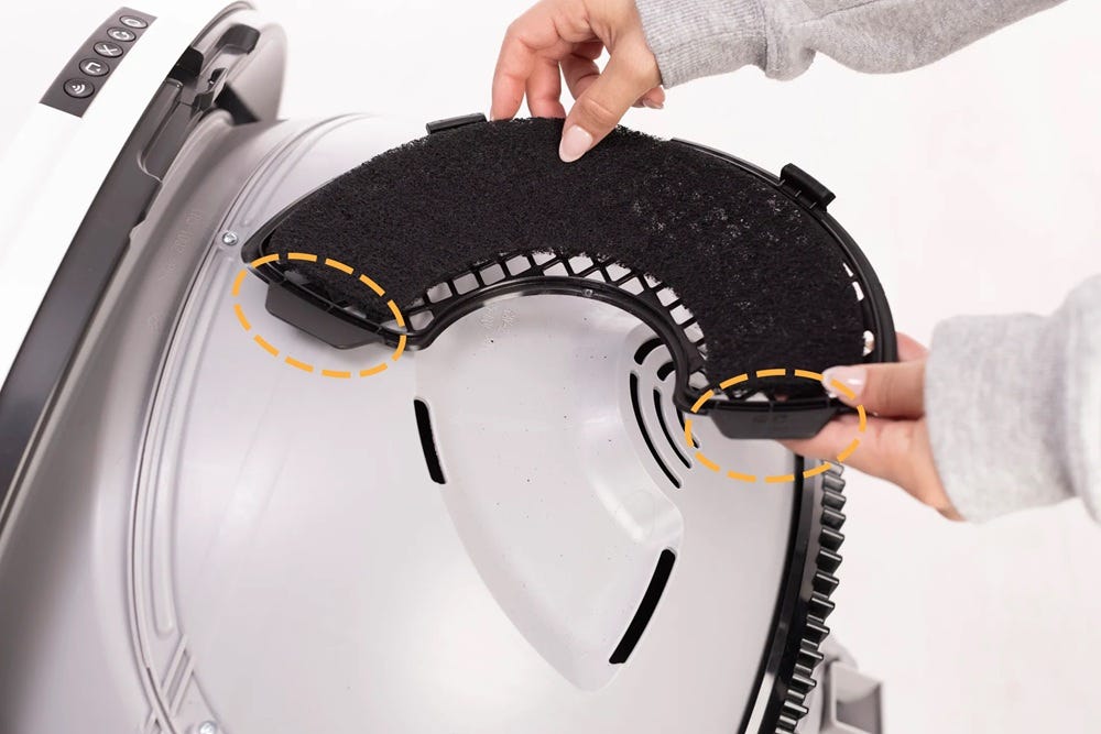 Replacing the carbon filter