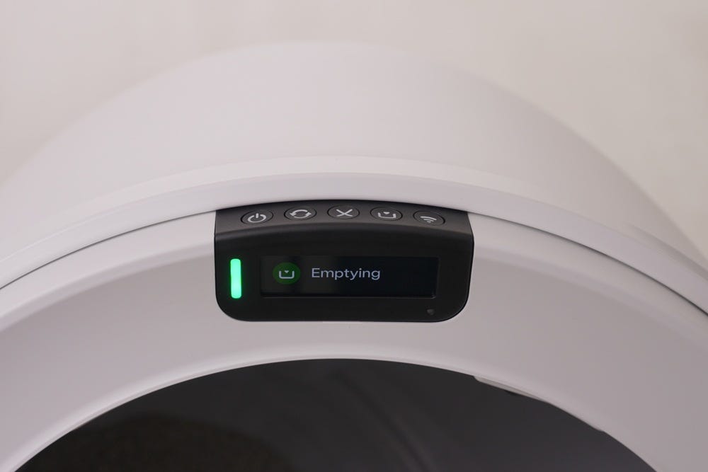 LCD screen shows emptying